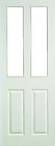 Colonist Two Light (2 light) Panel Glazed White Woodgrain interior door